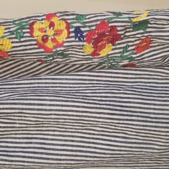 Westport Boho Country Core Embroidered Stripped Top Xlarge - Picture 3 of 8